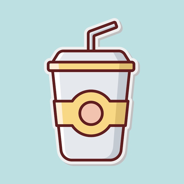 plantilla de diseño vectorial de icona de taza de café simple y moderna