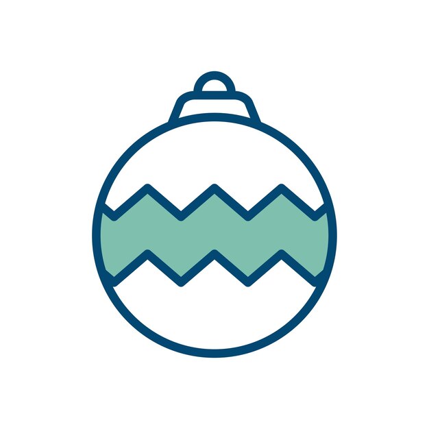 Plantilla de diseño vectorial de icono de adorno de bola de Navidad en fondo blanco