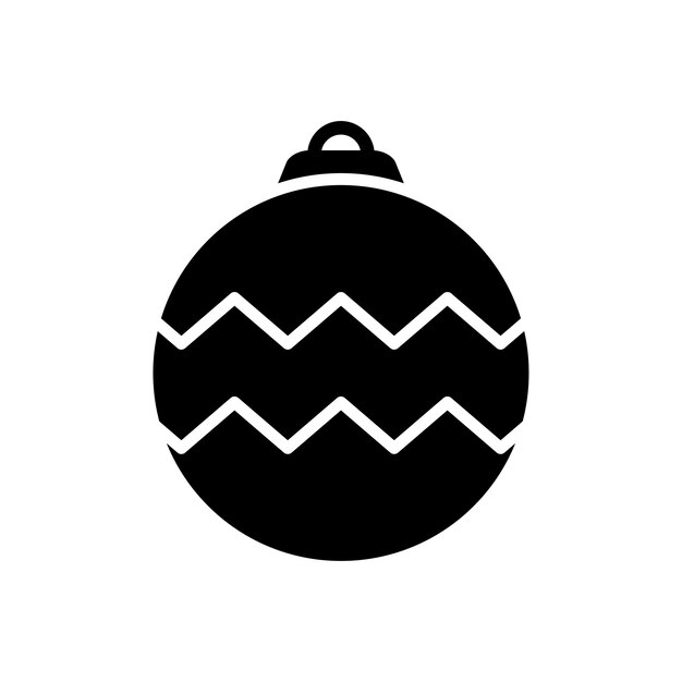 Plantilla de diseño vectorial de icono de adorno de bola de Navidad en fondo blanco