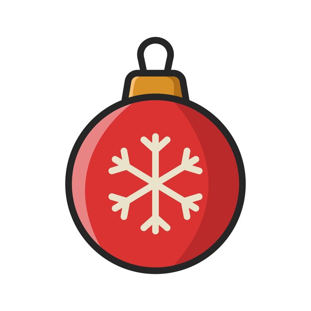 Plantilla de diseño vectorial de icono de adorno de bola de Navidad en fondo blanco