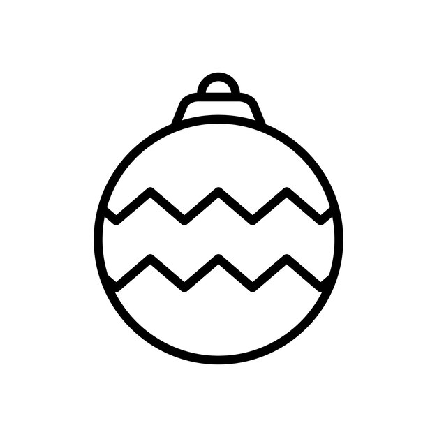 Plantilla de diseño vectorial de icono de adorno de bola de Navidad en fondo blanco