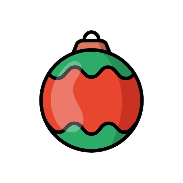Plantilla de diseño vectorial de icono de adorno de bola de Navidad en fondo blanco