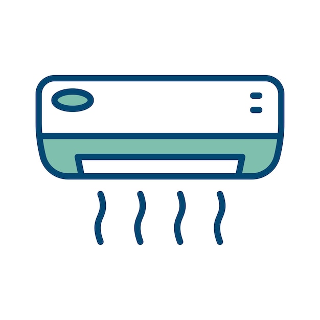 plantilla de diseño vectorial de icono de aire acondicionado en fondo blanco