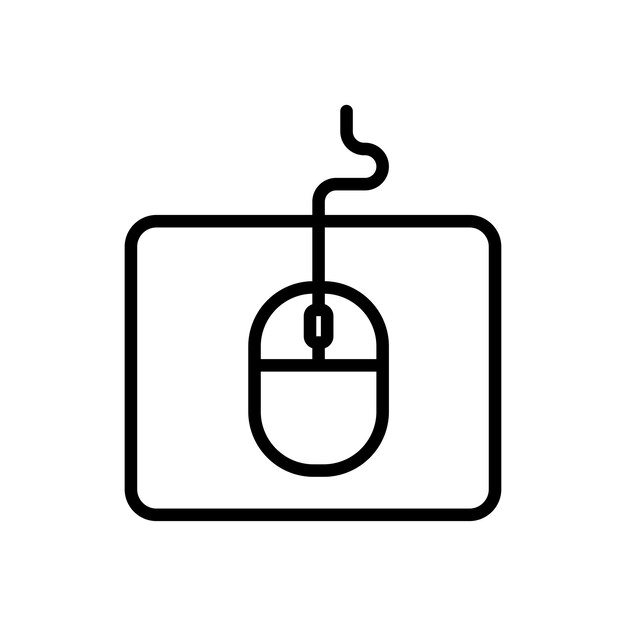 plantilla de diseño vectorial de icono de alfombrilla de ratón en fondo blanco