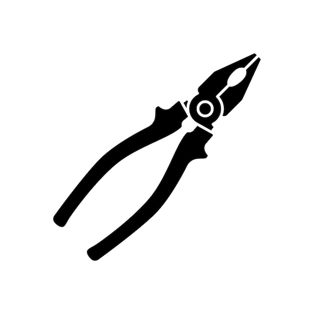 plantilla de diseño vectorial de icono de alicates en fondo blanco