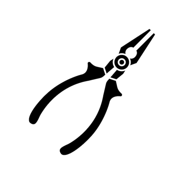 plantilla de diseño vectorial de icono de alicates en fondo blanco