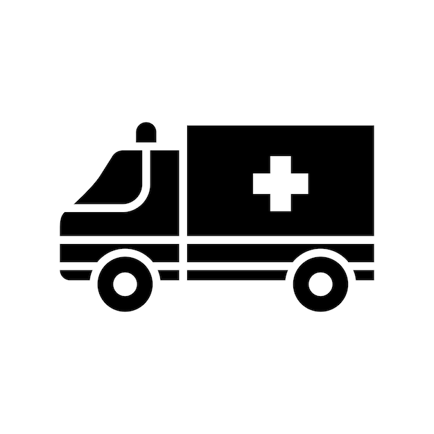 plantilla de diseño vectorial de icono de ambulancia con fondo blanco