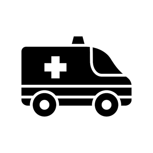 plantilla de diseño vectorial de icono de ambulancia con fondo blanco