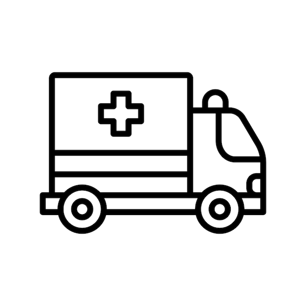 plantilla de diseño vectorial de icono de ambulancia con fondo blanco