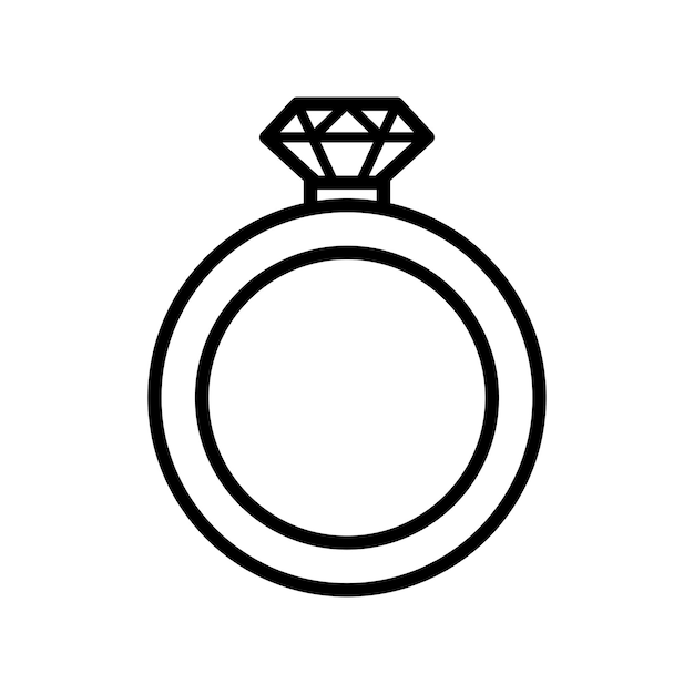 plantilla de diseño vectorial de icono de anillo de boda en fondo blanco