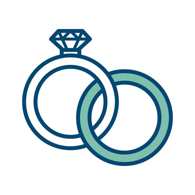 plantilla de diseño vectorial de icono de anillo de boda en fondo blanco