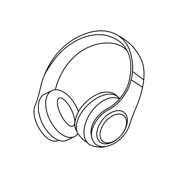plantilla de diseño vectorial de icono de auriculares en fondo blanco