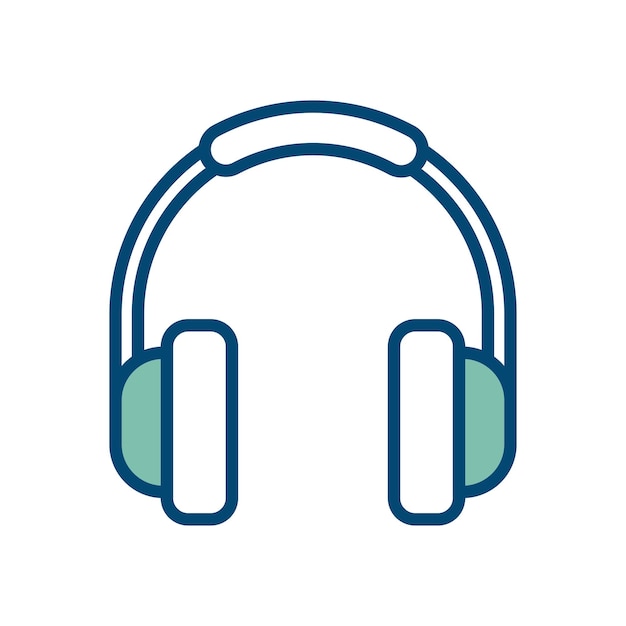 plantilla de diseño vectorial de icono de auriculares en fondo blanco