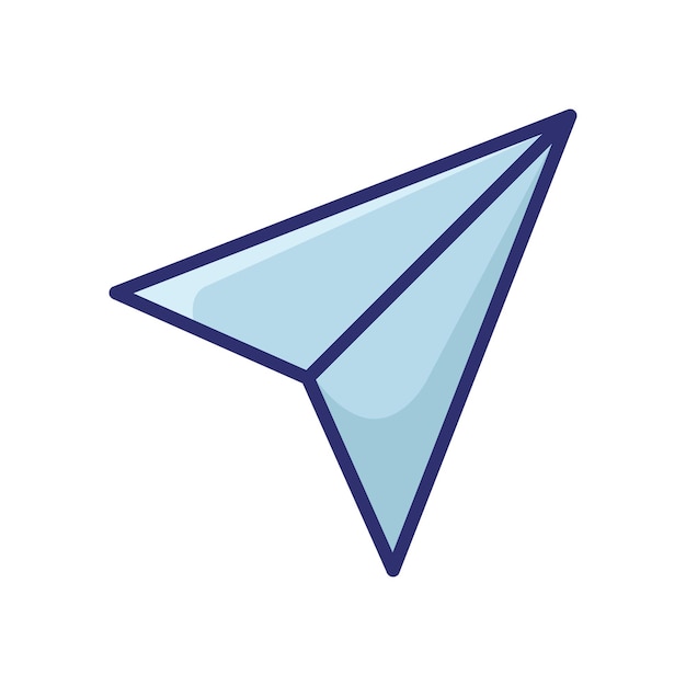 Plantilla de diseño vectorial de icono de avión de papel en fondo blanco.