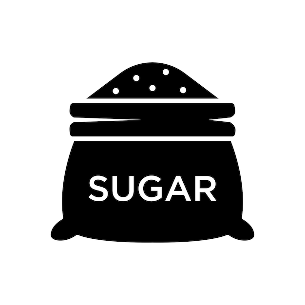 plantilla de diseño vectorial de icono de azúcar en fondo blanco