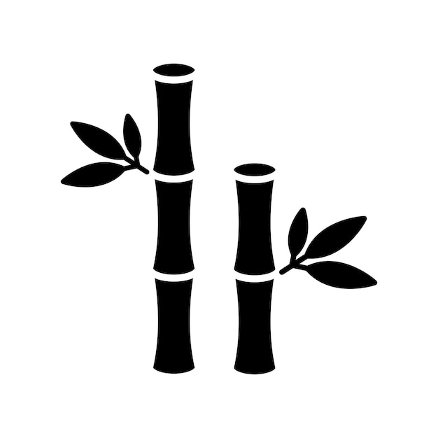 plantilla de diseño vectorial de icono de bambú con fondo blanco