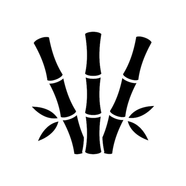 plantilla de diseño vectorial de icono de bambú con fondo blanco