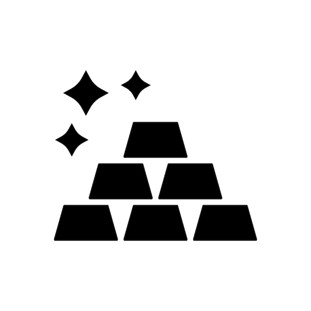 plantilla de diseño vectorial de icono de barra dorada con fondo blanco
