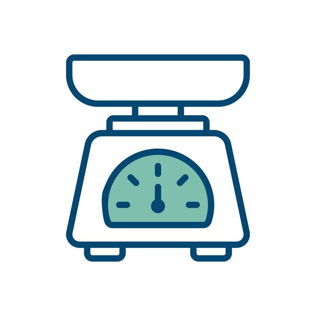 plantilla de diseño vectorial de icono de báscula de cocina en fondo blanco