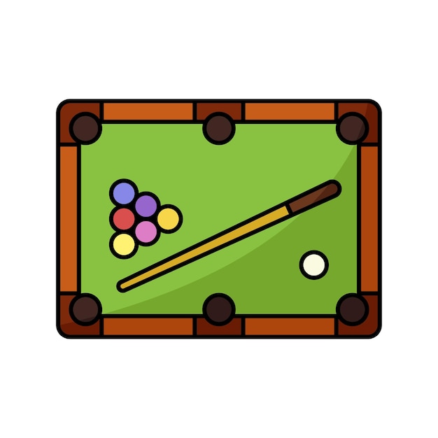plantilla de diseño vectorial de icono de billar en fondo blanco