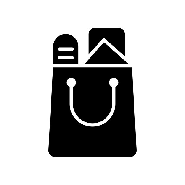 plantilla de diseño vectorial de icono de bolsa de compras en fondo blanco