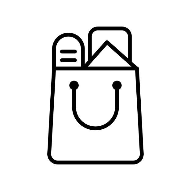 plantilla de diseño vectorial de icono de bolsa de compras en fondo blanco