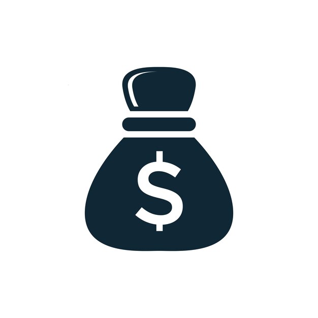 plantilla de diseño vectorial del icono de la bolsa de dinero