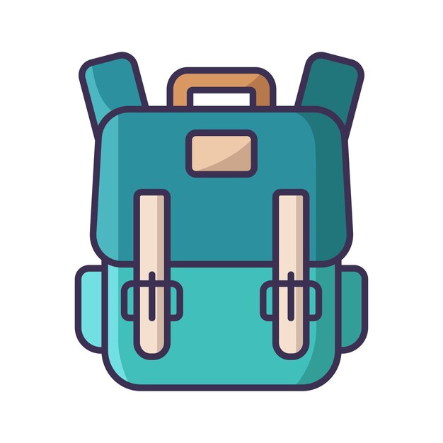 plantilla de diseño vectorial de icono de bolso escolar en fondo blanco