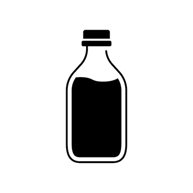 plantilla de diseño vectorial del icono de la botella de leche