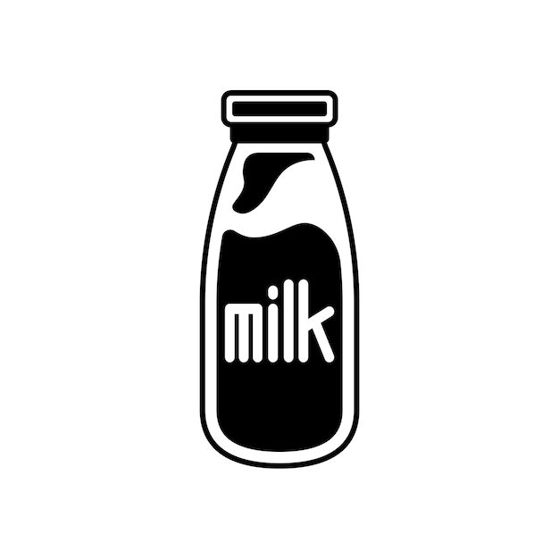 plantilla de diseño vectorial del icono de la botella de leche