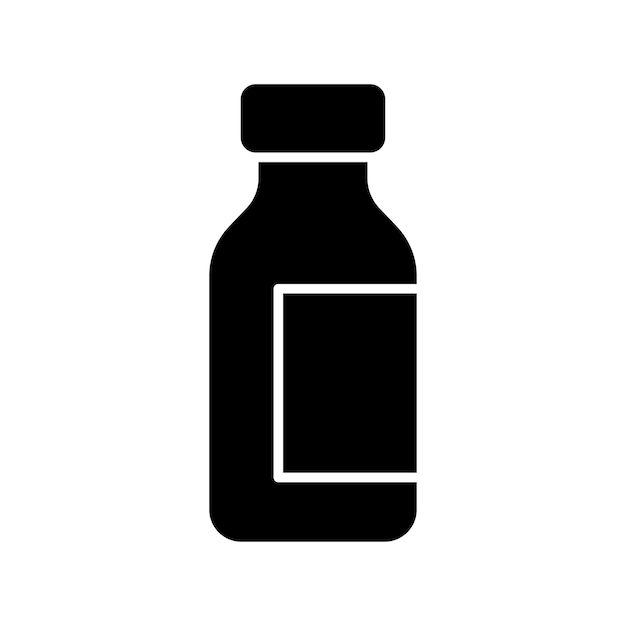 plantilla de diseño vectorial de icono de botella de medicina simple y limpia