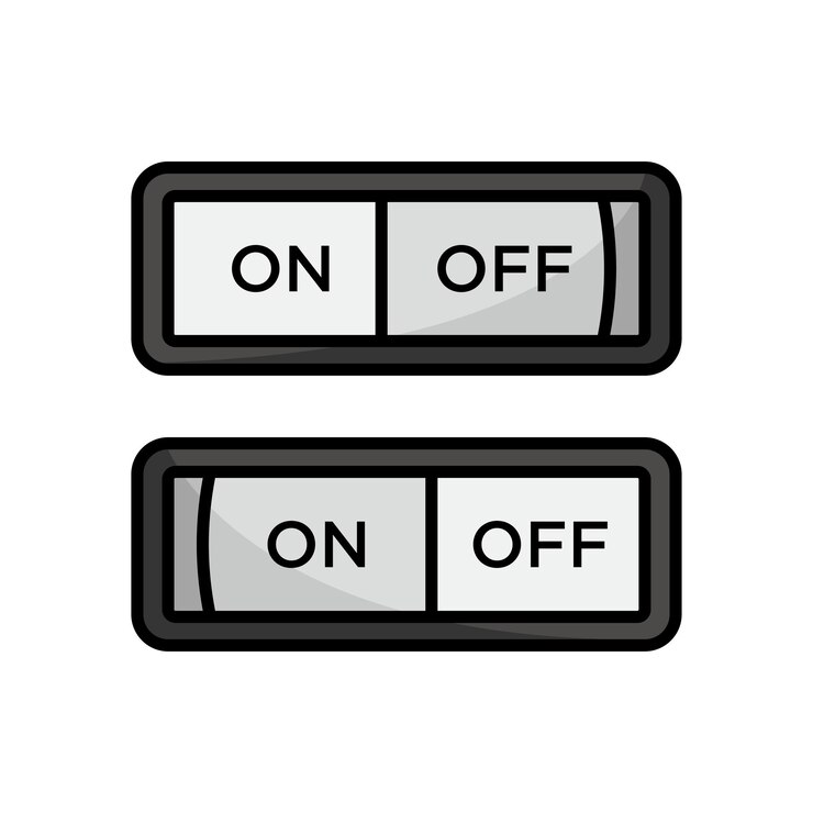 Vector plantilla de diseño vectorial de icono de botón de interruptor en fondo blanco