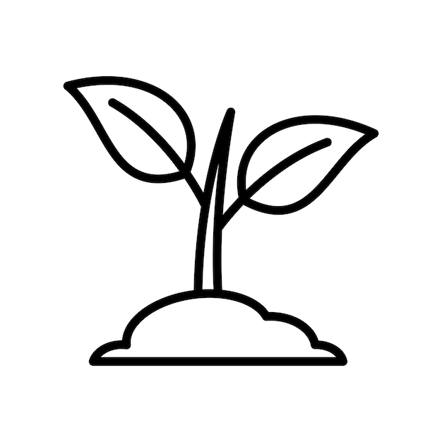 plantilla de diseño vectorial de icono de brote con fondo blanco