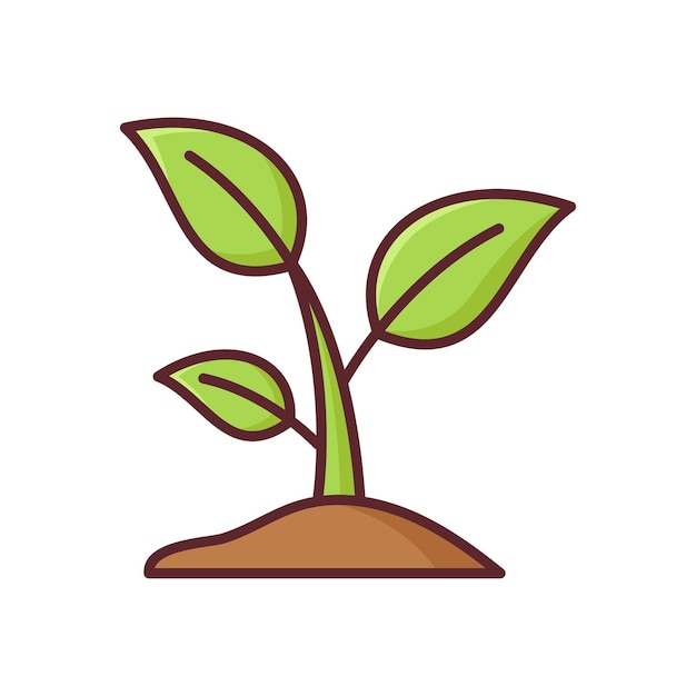 plantilla de diseño vectorial de icono de brote con fondo blanco