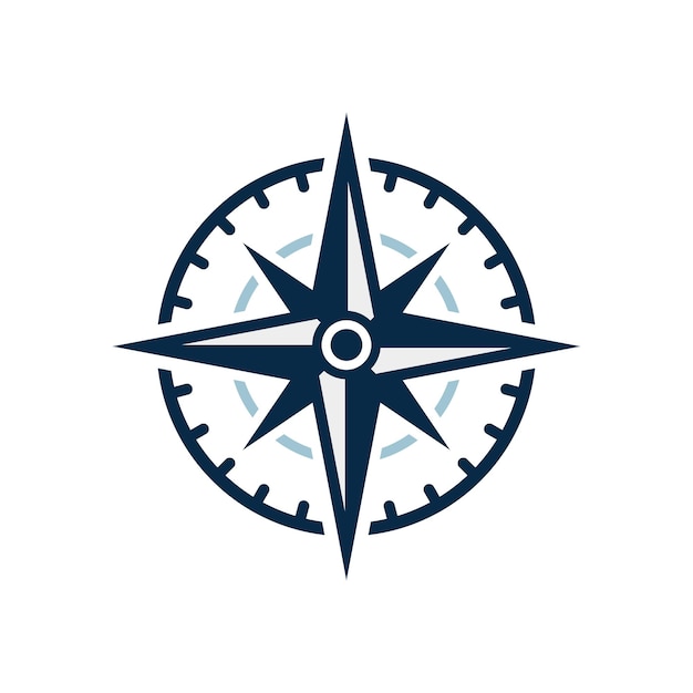 plantilla de diseño vectorial del icono de la brújula