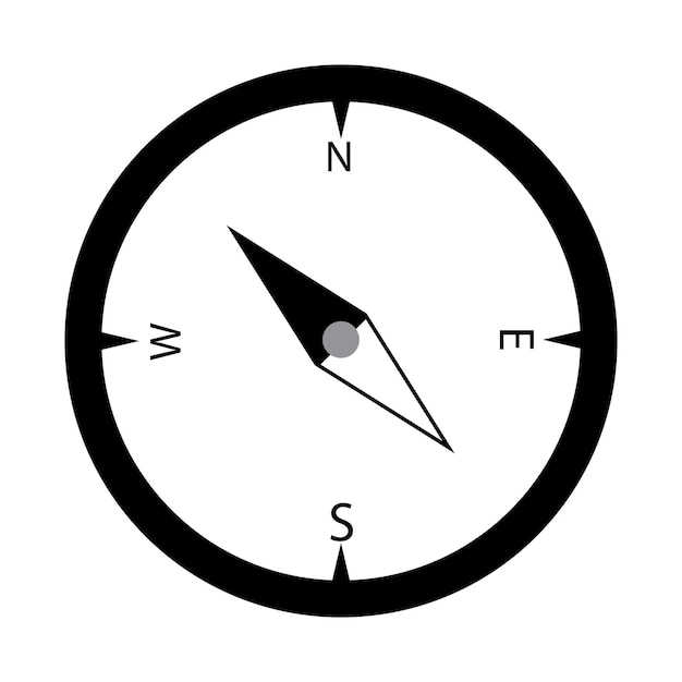 plantilla de diseño vectorial del icono de la brújula