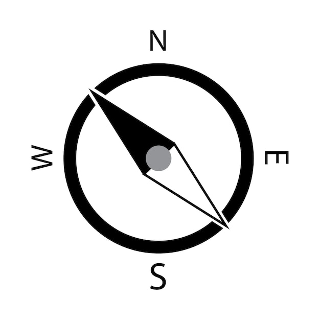 plantilla de diseño vectorial del icono de la brújula
