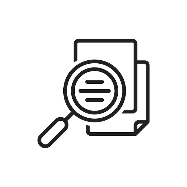 plantilla de diseño vectorial de icono de búsqueda de documentos
