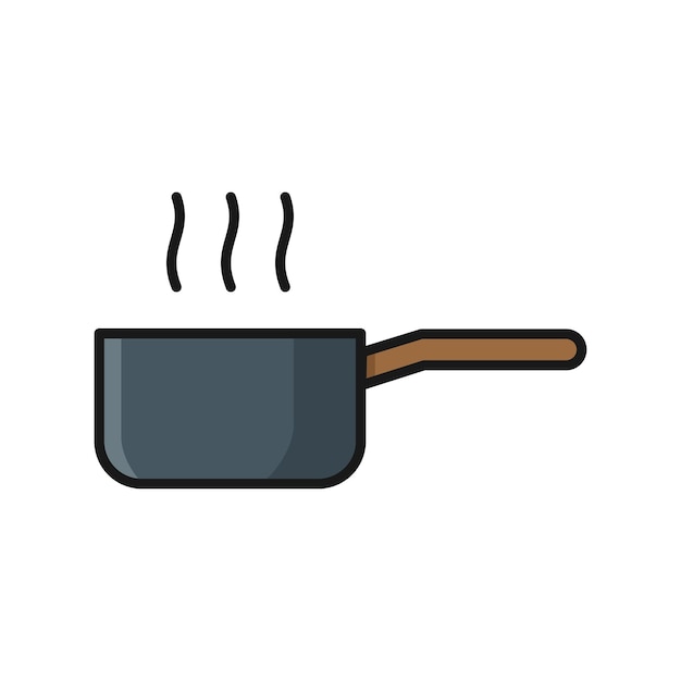 plantilla de diseño vectorial de icono de cacerola en fondo blanco