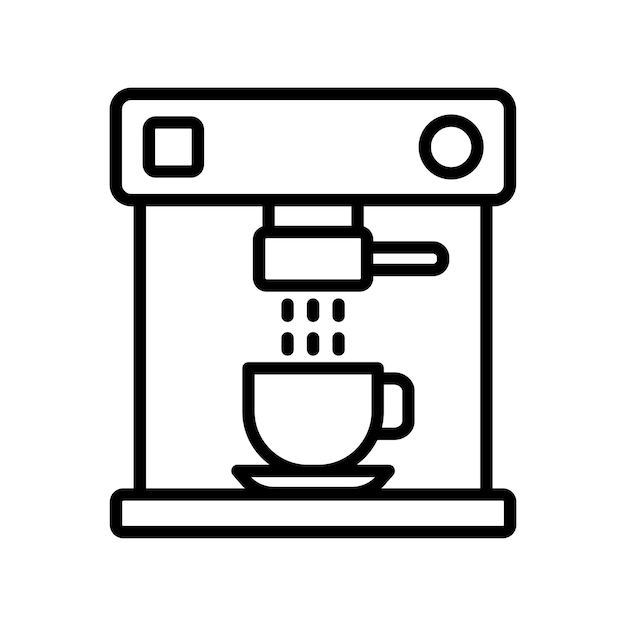 plantilla de diseño vectorial de icono de cafetera en fondo blanco