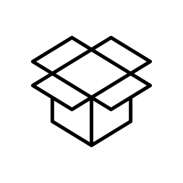 plantilla de diseño vectorial de icono de caja en fondo blanco