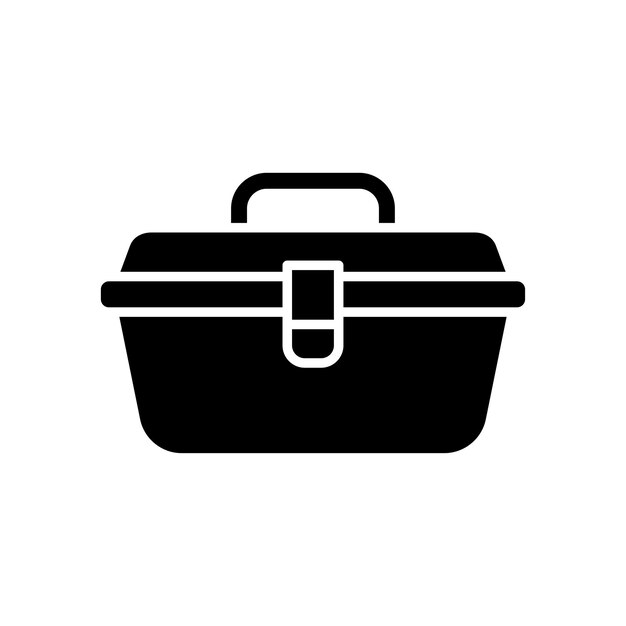 plantilla de diseño vectorial de icono de caja de herramientas con fondo blanco