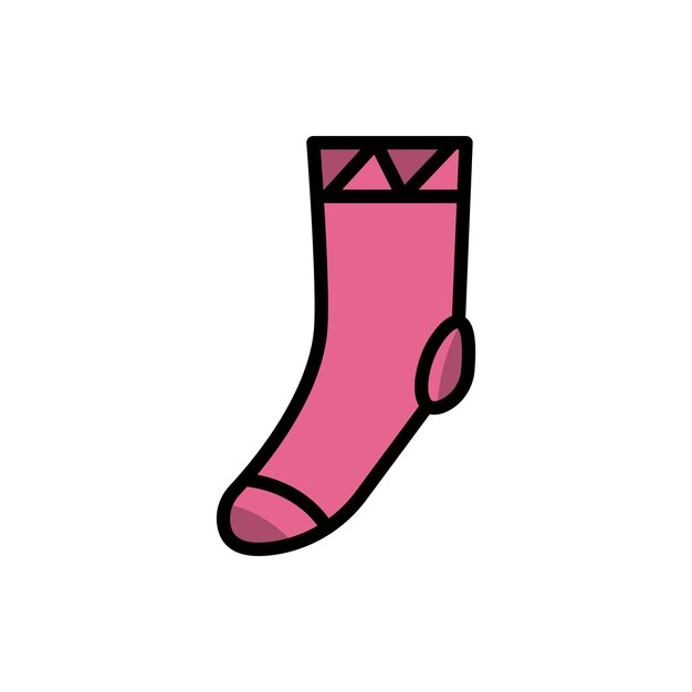 plantilla de diseño vectorial de icono de calcetín