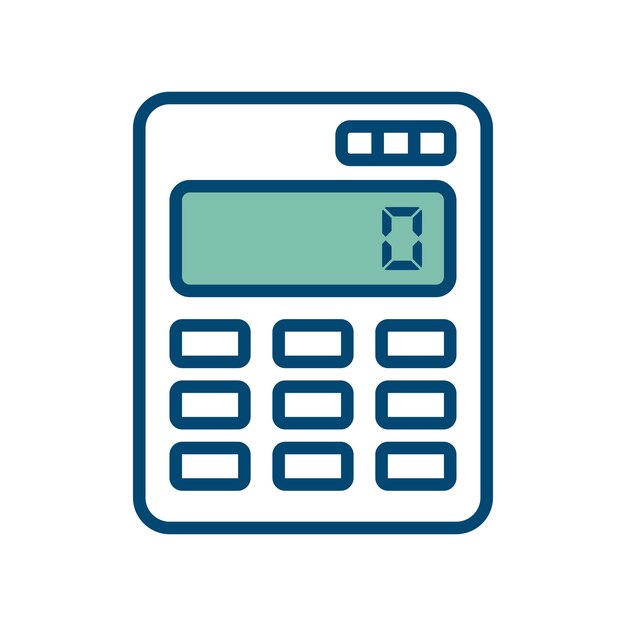 plantilla de diseño vectorial de icono de calculadora en fondo blanco