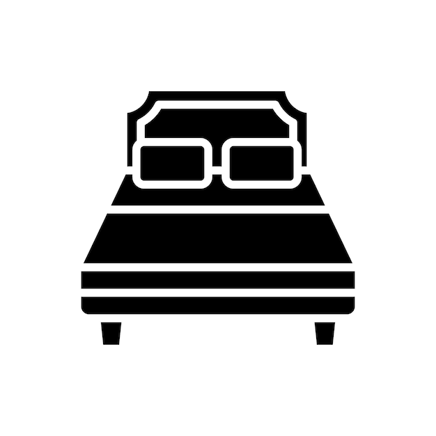 plantilla de diseño vectorial de icono de cama en fondo blanco