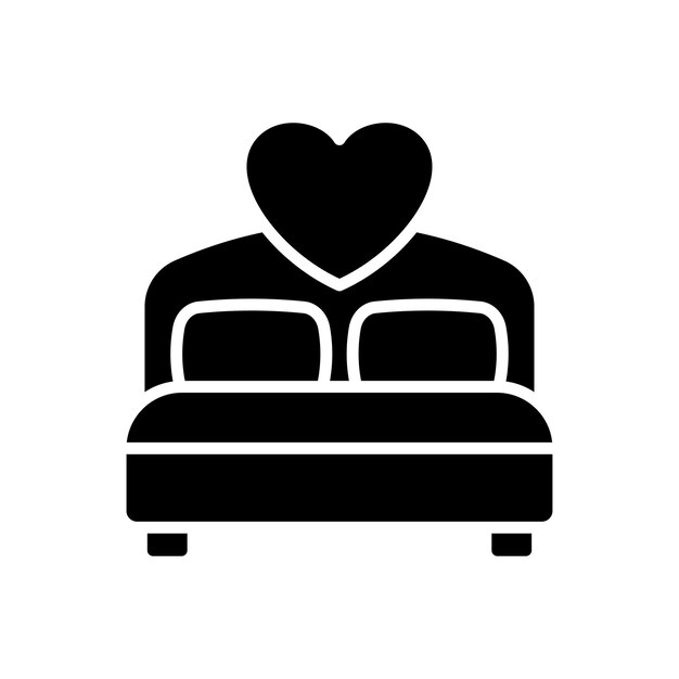 plantilla de diseño vectorial de icono de cama en fondo blanco