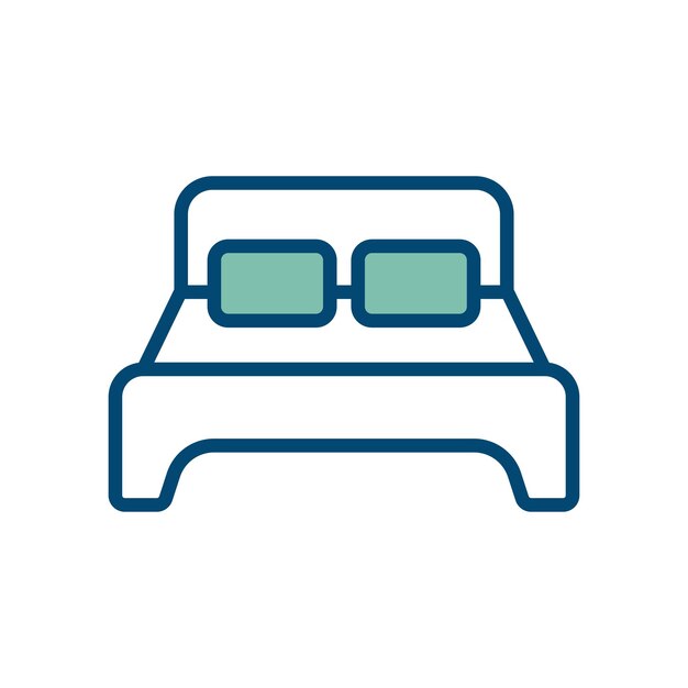 plantilla de diseño vectorial de icono de cama en fondo blanco
