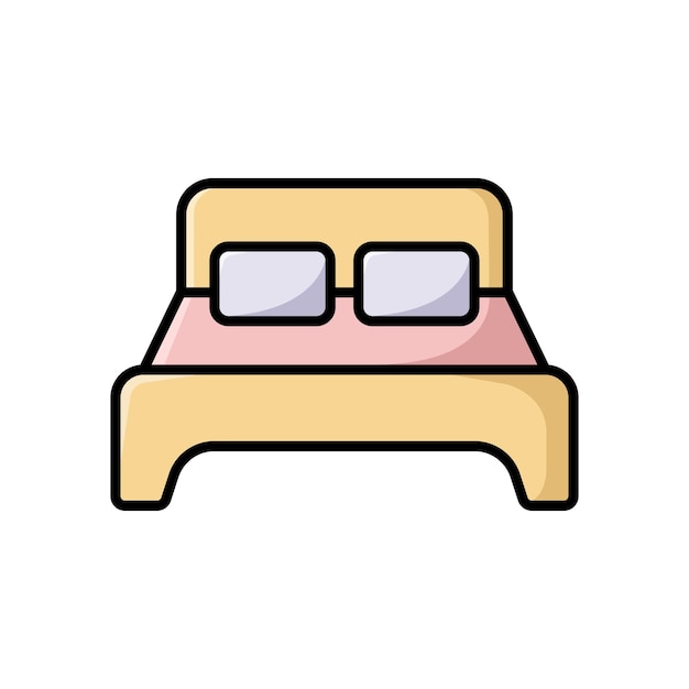 plantilla de diseño vectorial de icono de cama en fondo blanco