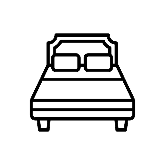 plantilla de diseño vectorial de icono de cama en fondo blanco