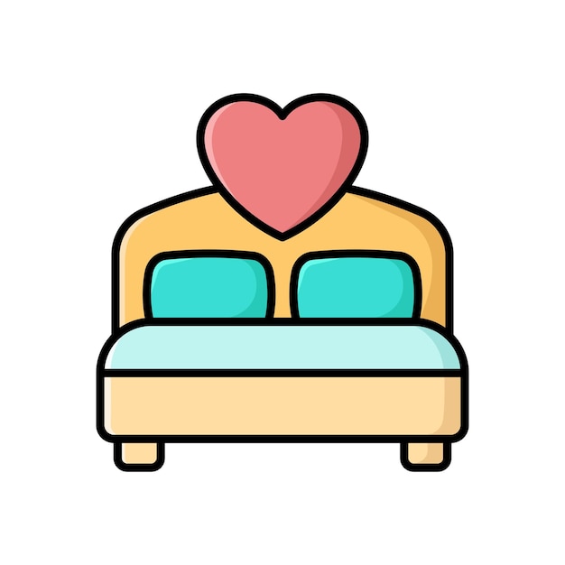 plantilla de diseño vectorial de icono de cama en fondo blanco